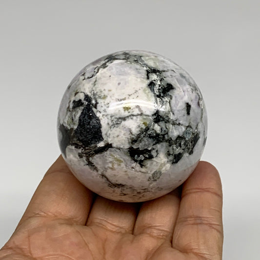 206.6g, 2.1"(53mm), Natural Rainbow Moonstone Sphere Ball Gemstone, B35027