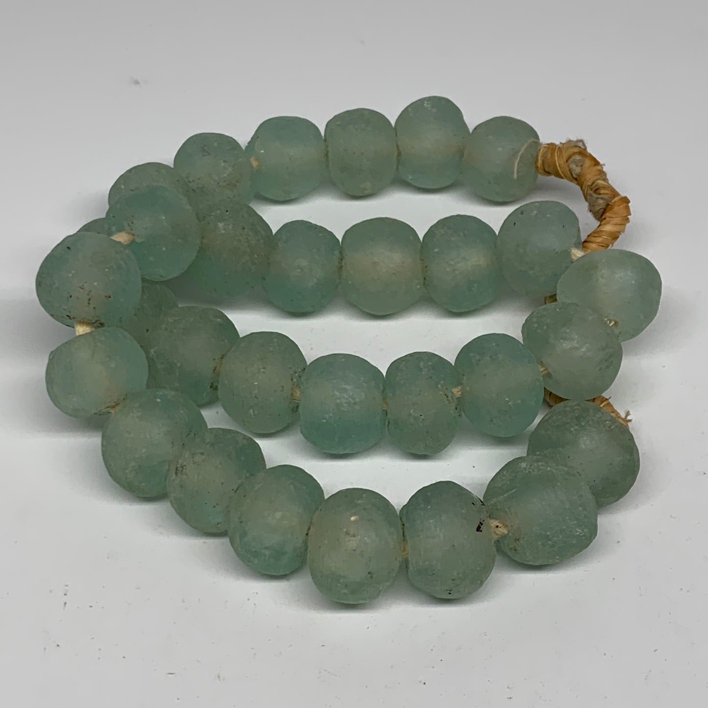 1 lbs, 16mm-22mm, 1 Strand, 30 beads, Green/Blue Sea Glass Beads , B35735