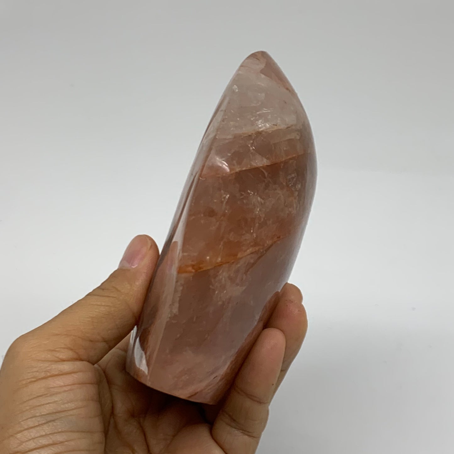 1.48 lbs, 4.6"x3.7"x1.7" Red Hematoid Quartz Freeform Crystal Fire Quartz, B3808