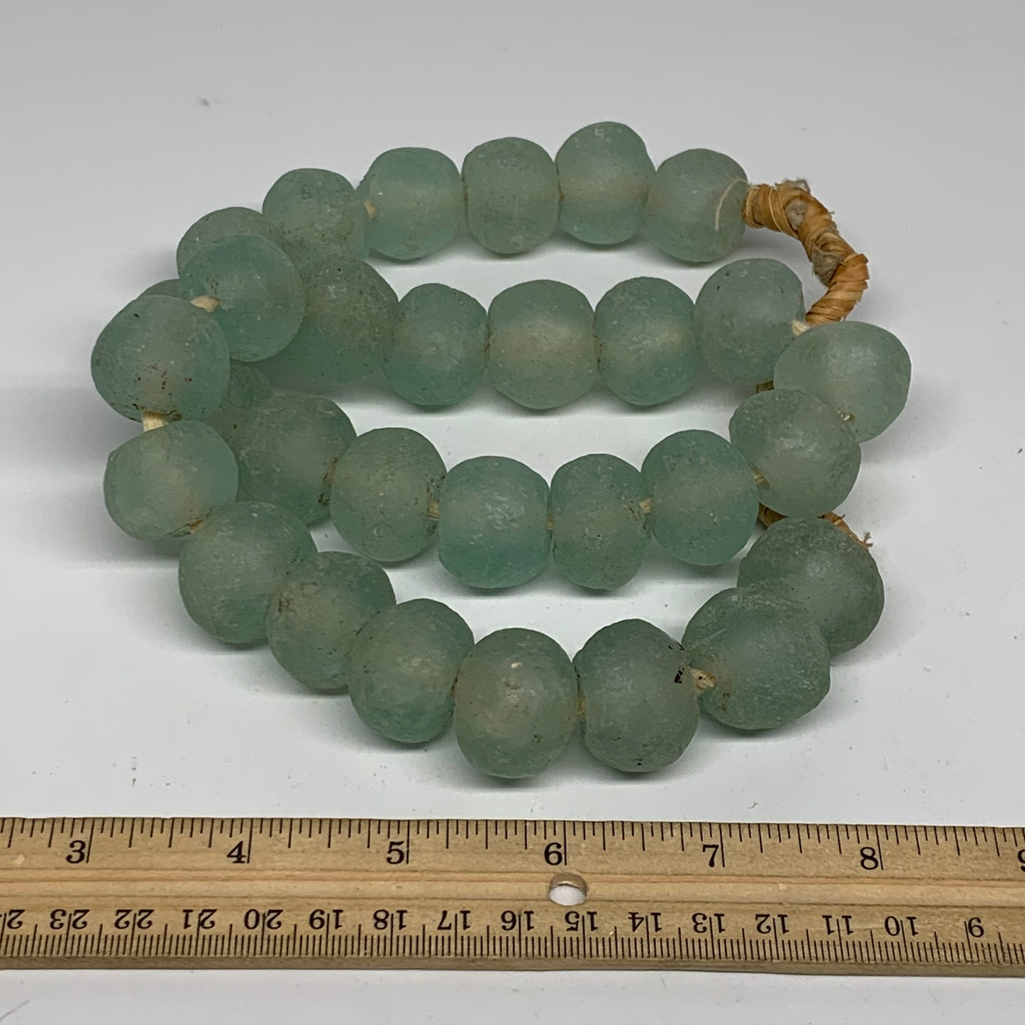 1 lbs, 16mm-22mm, 1 Strand, 30 beads, Green/Blue Sea Glass Beads , B35735