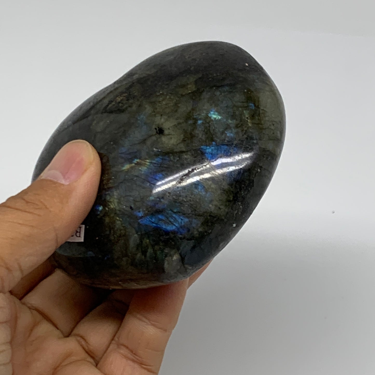 0.81 lbs, 3"x3.3"x1.5", Natural Labradorite Heart Polished Crystal, B37247