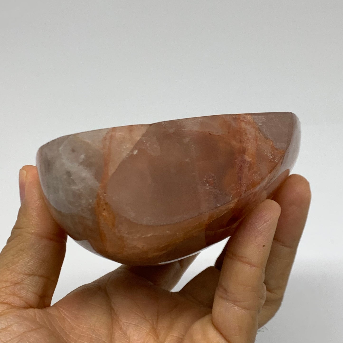 1.48 lbs, 4.6"x3.7"x1.7" Red Hematoid Quartz Freeform Crystal Fire Quartz, B3808