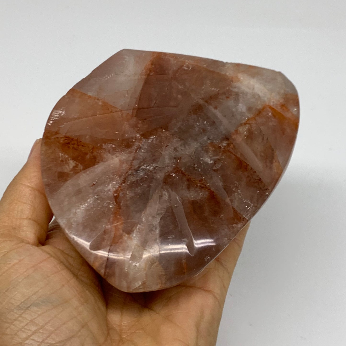 1.48 lbs, 4.6"x3.7"x1.7" Red Hematoid Quartz Freeform Crystal Fire Quartz, B3808