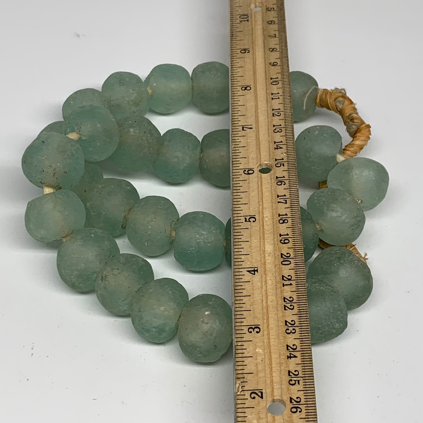 1 lbs, 16mm-22mm, 1 Strand, 30 beads, Green/Blue Sea Glass Beads , B35735