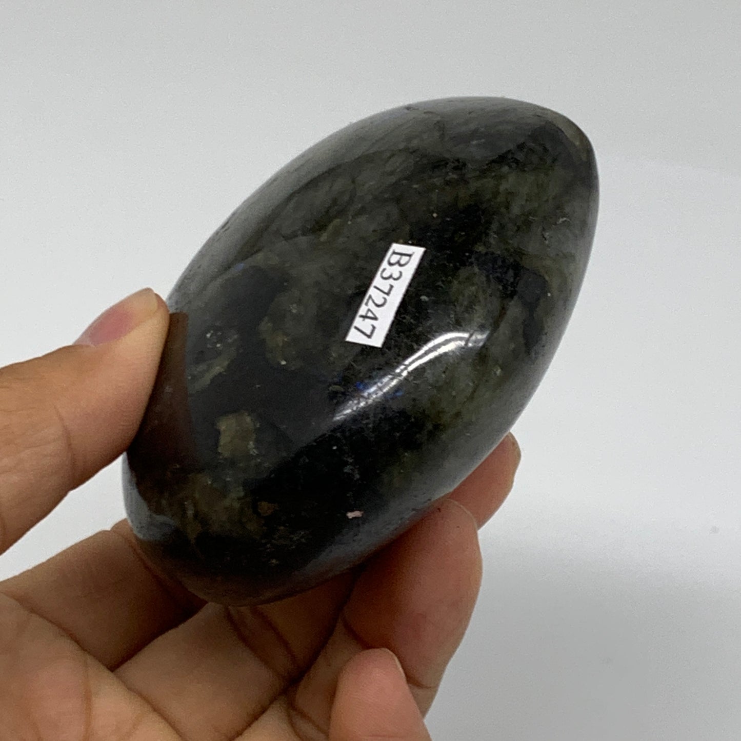 0.81 lbs, 3"x3.3"x1.5", Natural Labradorite Heart Polished Crystal, B37247