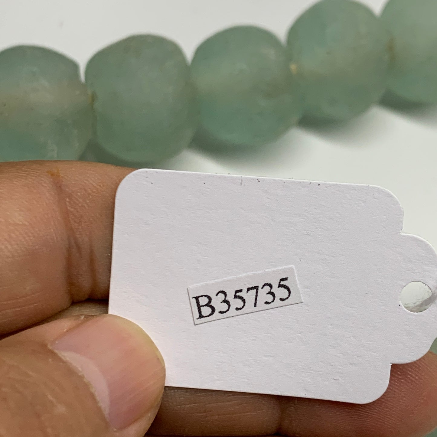 1 lbs, 16mm-22mm, 1 Strand, 30 beads, Green/Blue Sea Glass Beads , B35735