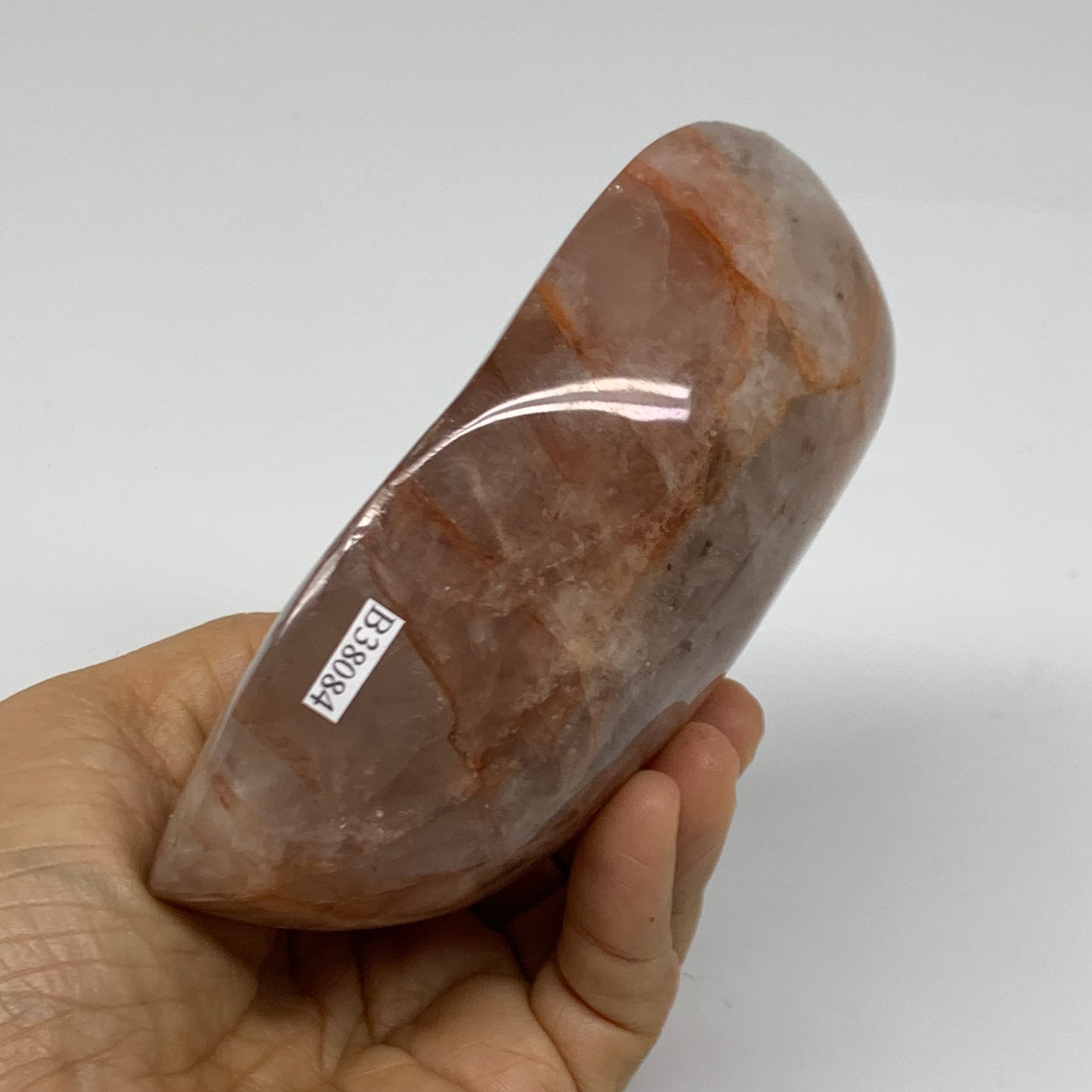 1.48 lbs, 4.6"x3.7"x1.7" Red Hematoid Quartz Freeform Crystal Fire Quartz, B3808