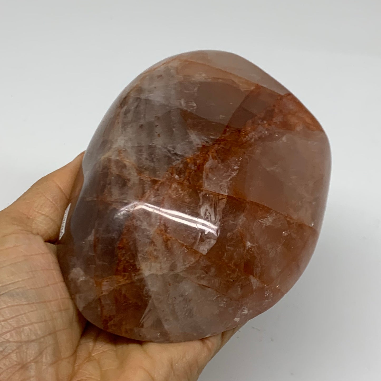 1.48 lbs, 4.6"x3.7"x1.7" Red Hematoid Quartz Freeform Crystal Fire Quartz, B3808