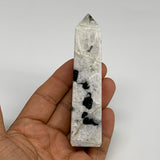 104.6g, 4"x0.8"x0.9" Rainbow Moonstone Tower Obelisk Point Crystal @India,B29295