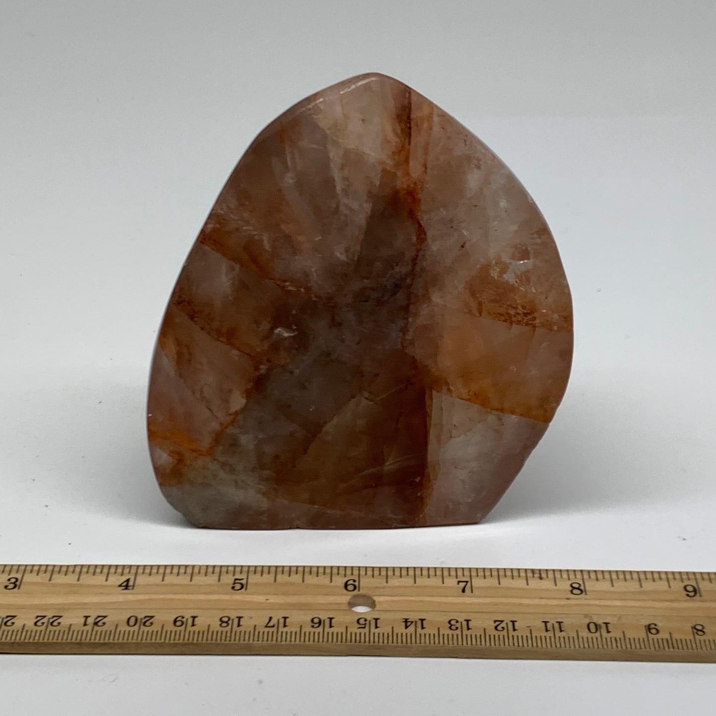 1.48 lbs, 4.6"x3.7"x1.7" Red Hematoid Quartz Freeform Crystal Fire Quartz, B3808
