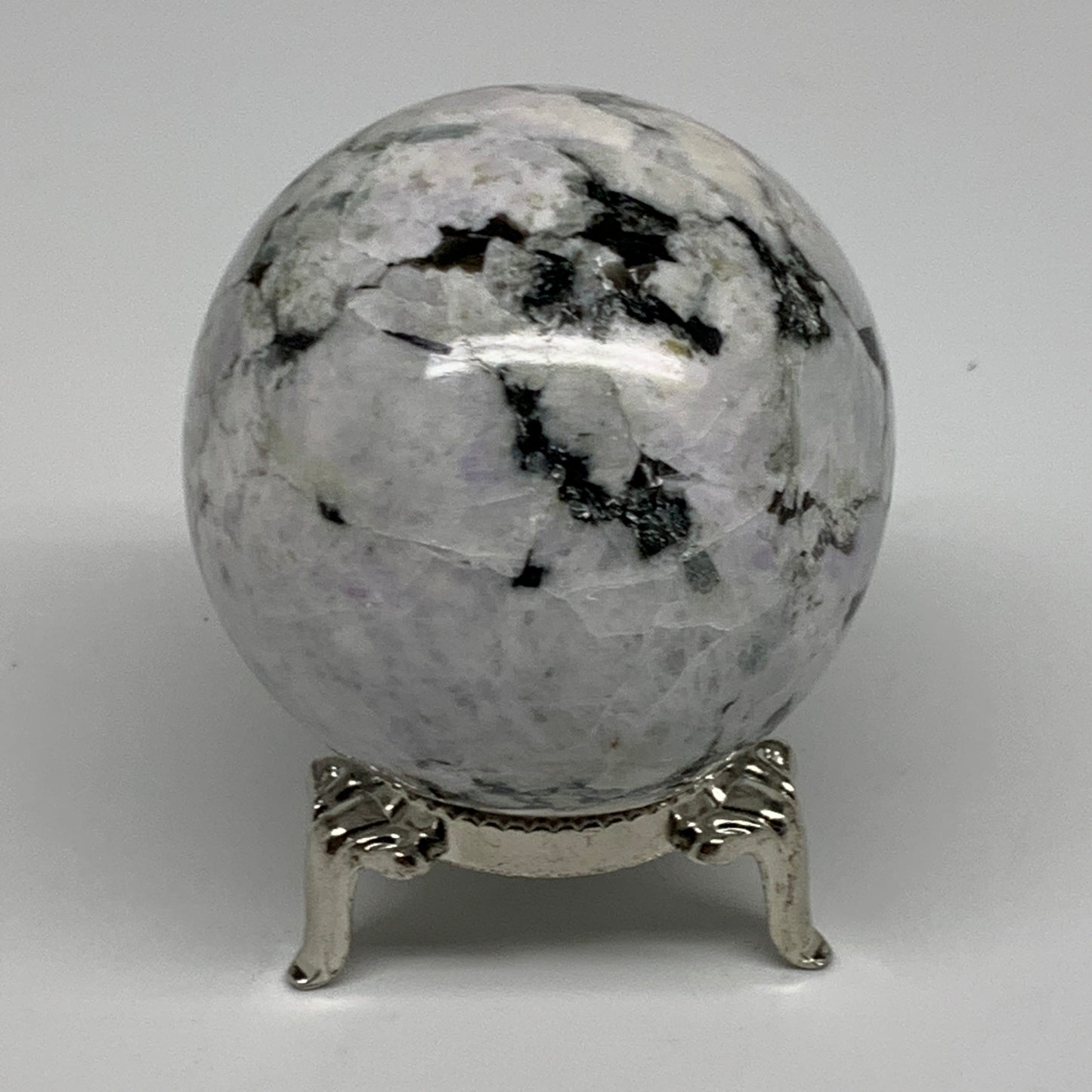 206.6g, 2.1"(53mm), Natural Rainbow Moonstone Sphere Ball Gemstone, B35027