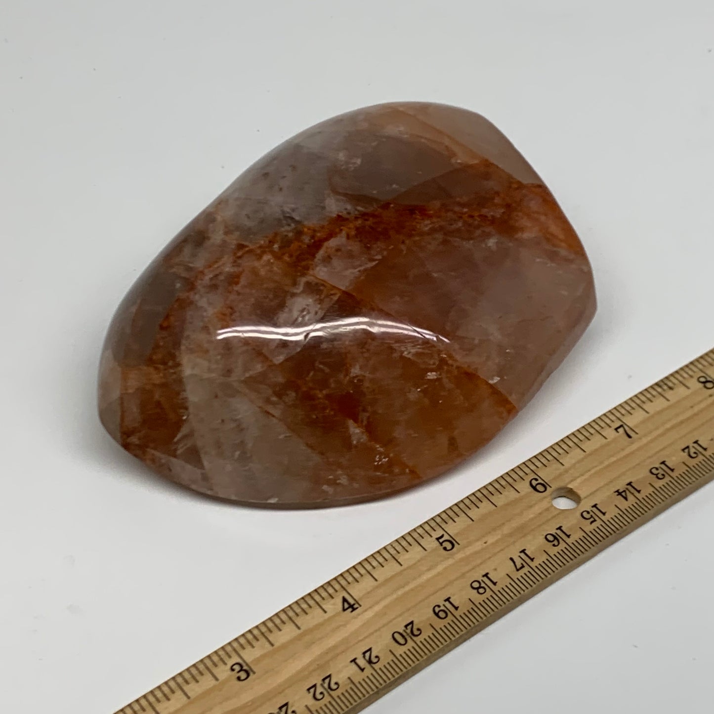 1.48 lbs, 4.6"x3.7"x1.7" Red Hematoid Quartz Freeform Crystal Fire Quartz, B3808