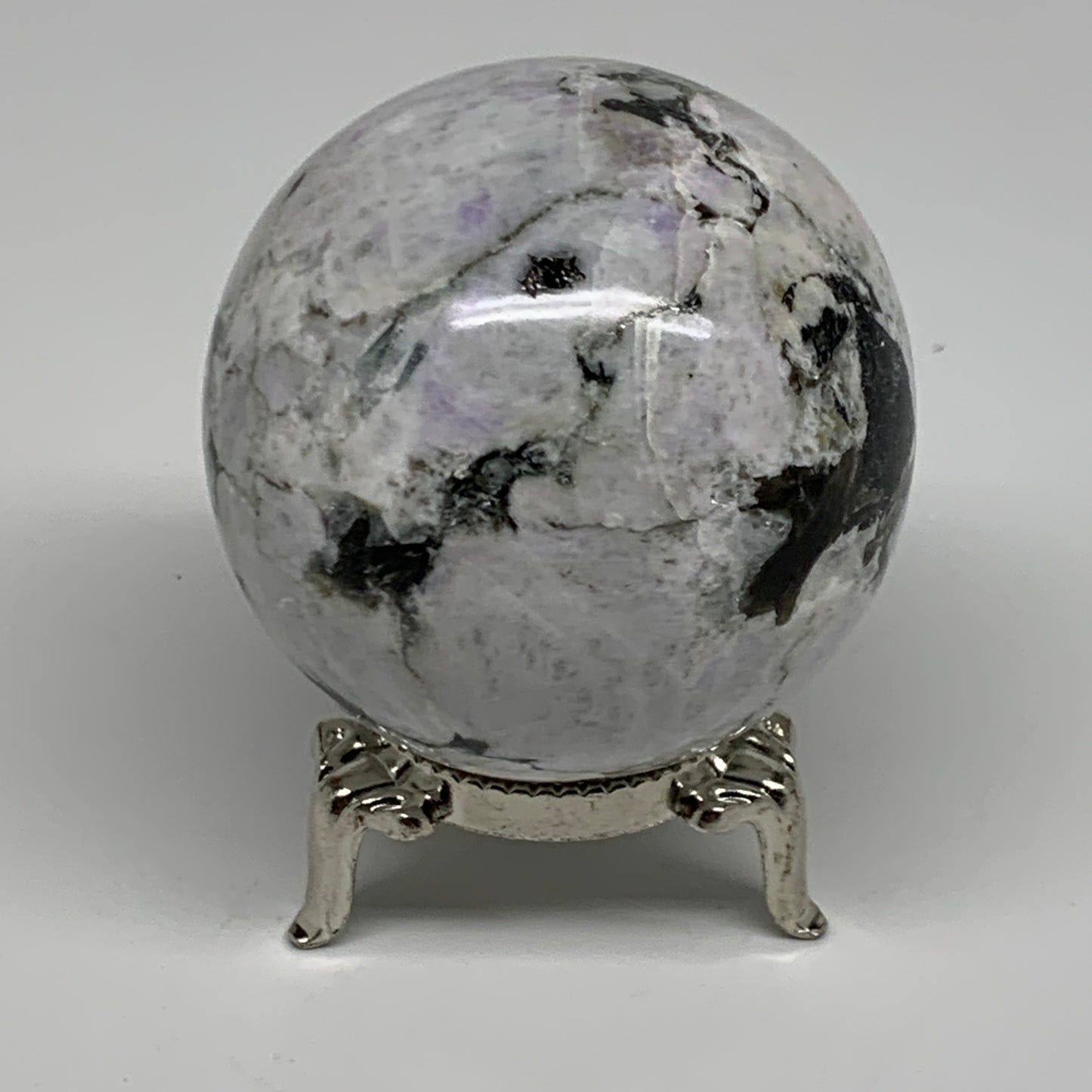 206.6g, 2.1"(53mm), Natural Rainbow Moonstone Sphere Ball Gemstone, B35027