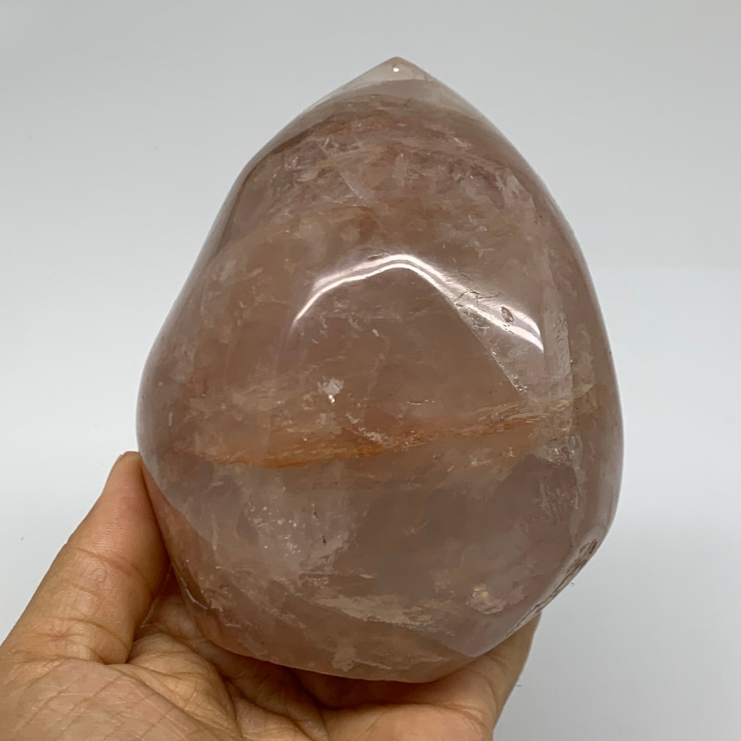 1.75 lbs, 4.5"x3.7"x2.1" Red Hematoid Quartz Freeform Crystal Fire Quartz, B3808