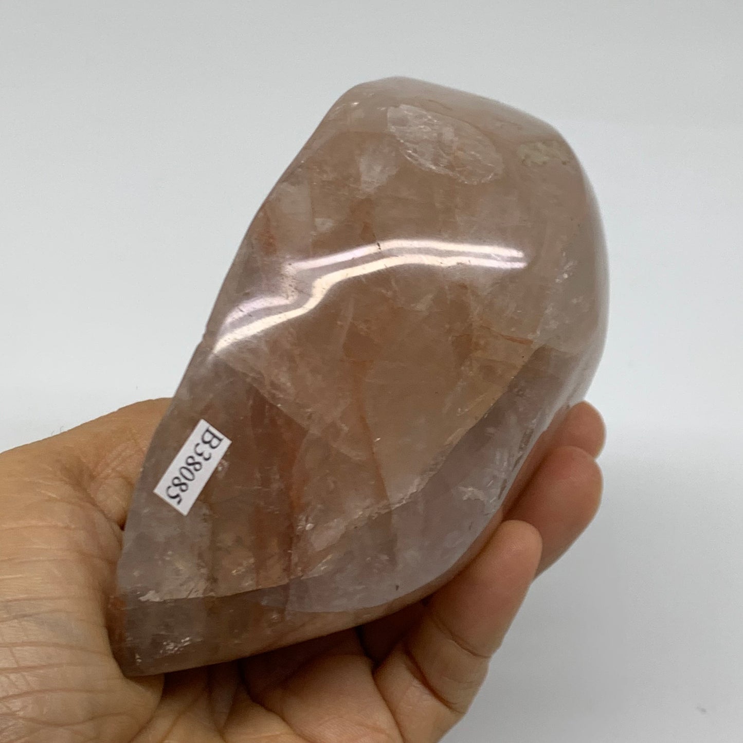 1.75 lbs, 4.5"x3.7"x2.1" Red Hematoid Quartz Freeform Crystal Fire Quartz, B3808