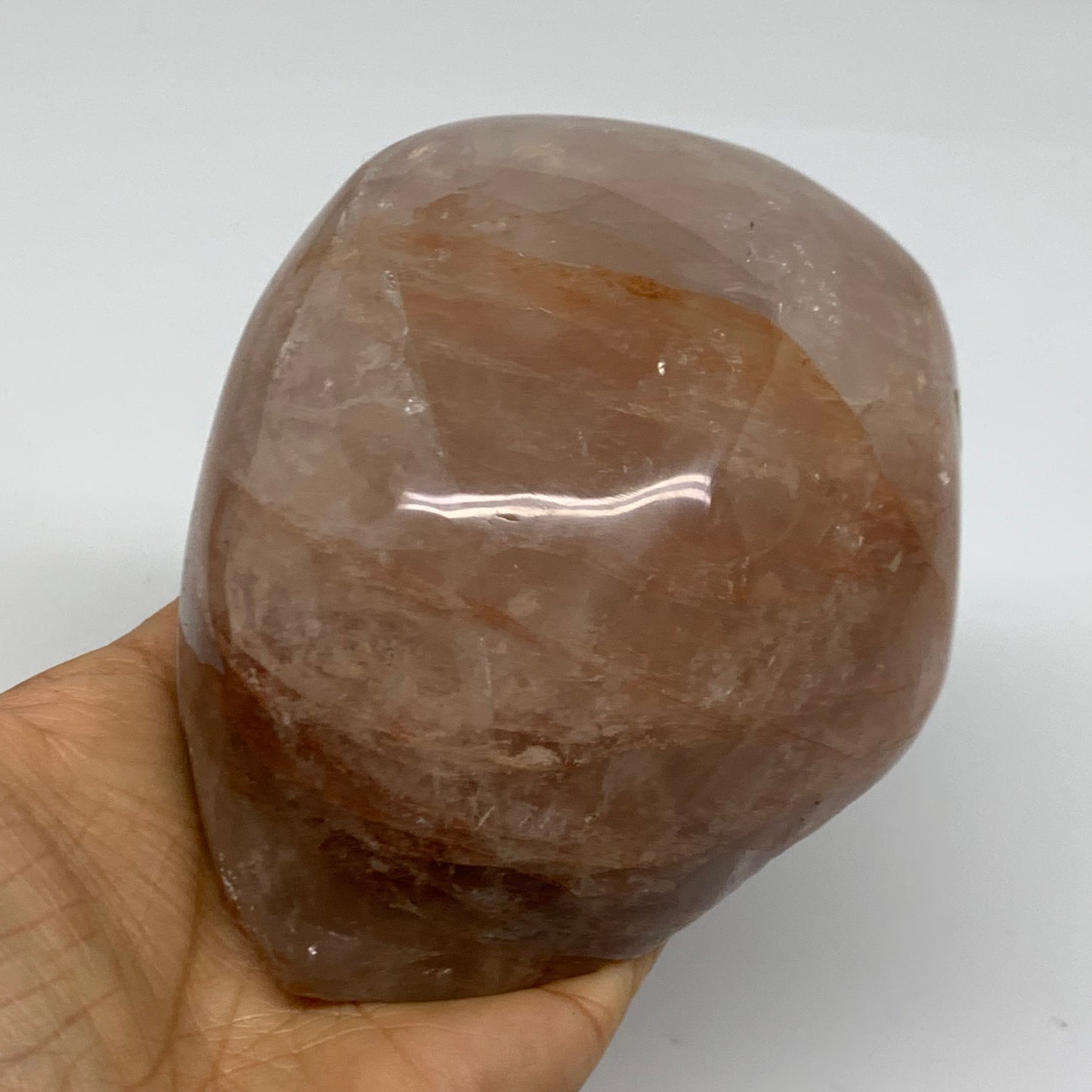 1.75 lbs, 4.5"x3.7"x2.1" Red Hematoid Quartz Freeform Crystal Fire Quartz, B3808