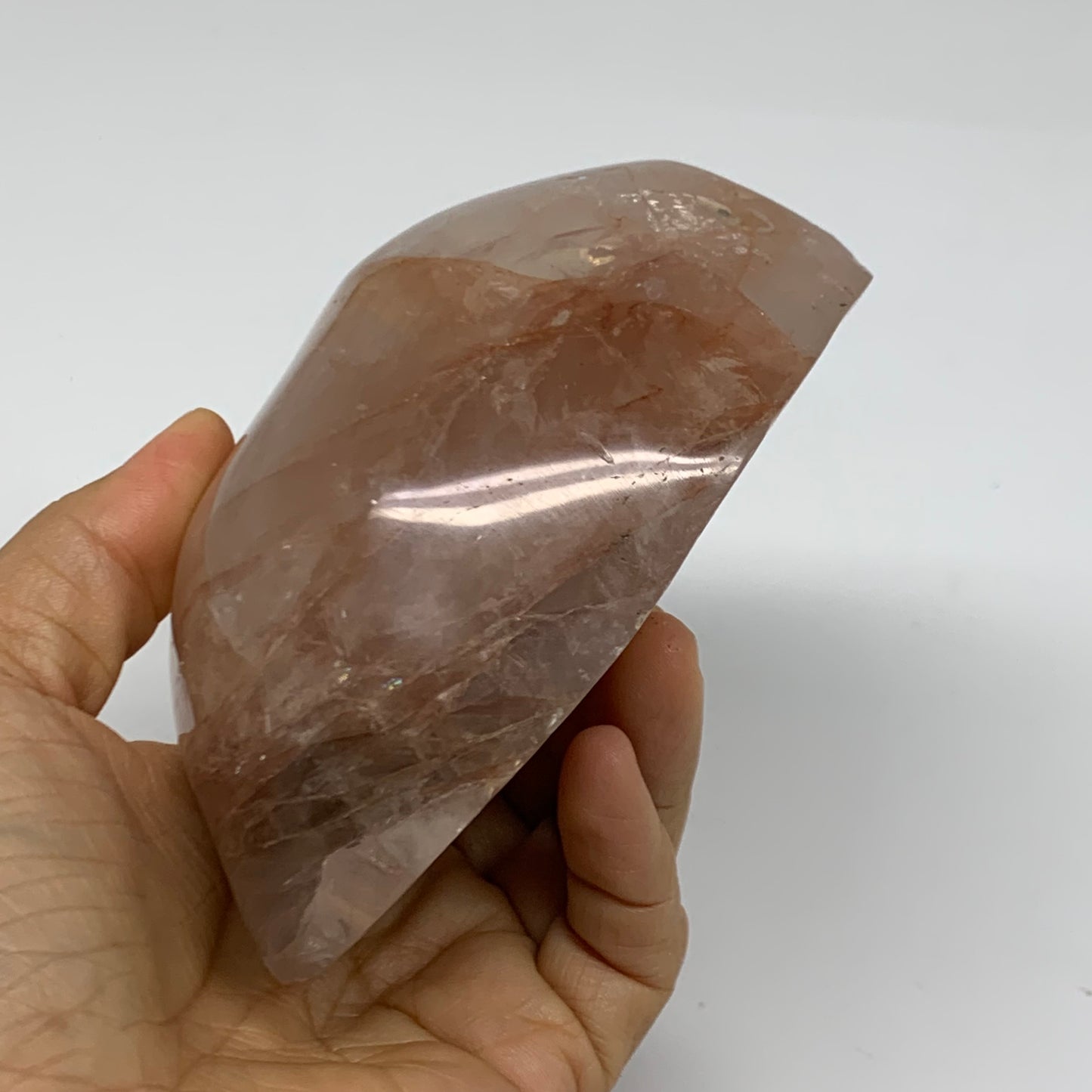 1.75 lbs, 4.5"x3.7"x2.1" Red Hematoid Quartz Freeform Crystal Fire Quartz, B3808