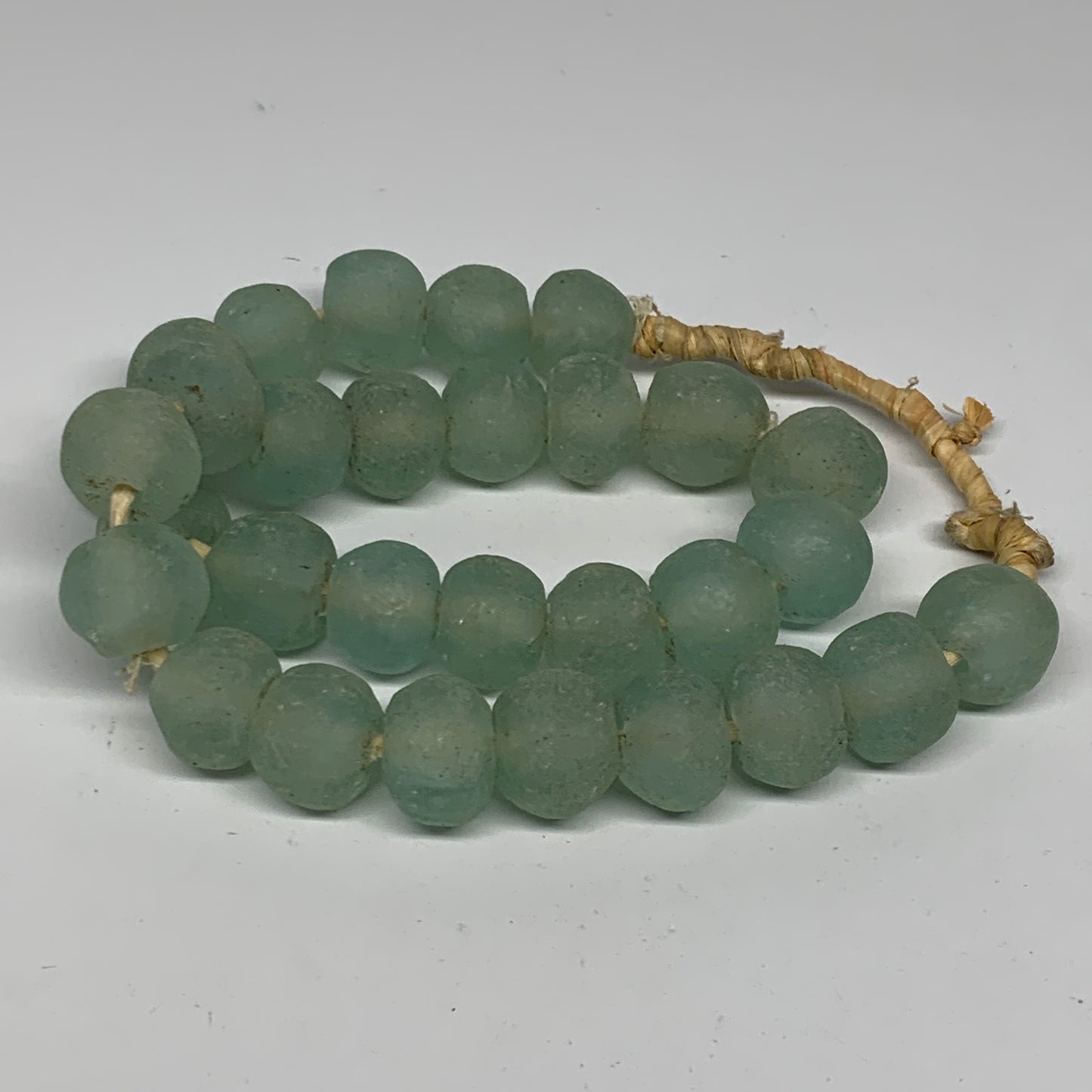 1.1 lbs, 18mm-23mm, 1 Strand, 30 beads, Green/Blue Sea Glass Beads , B35737