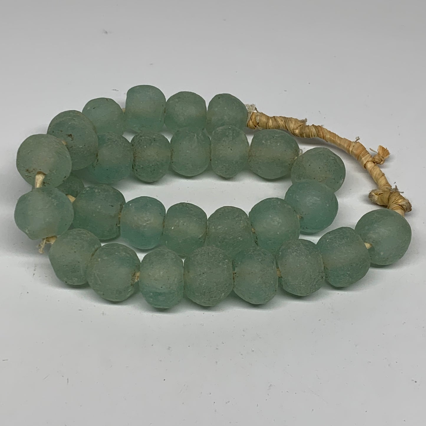 1.1 lbs, 18mm-23mm, 1 Strand, 30 beads, Green/Blue Sea Glass Beads , B35737