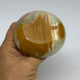190g, 2.7"x1.4"x2.9", Natural Green Onyx Candle Holder Gemstone Carved, B32227
