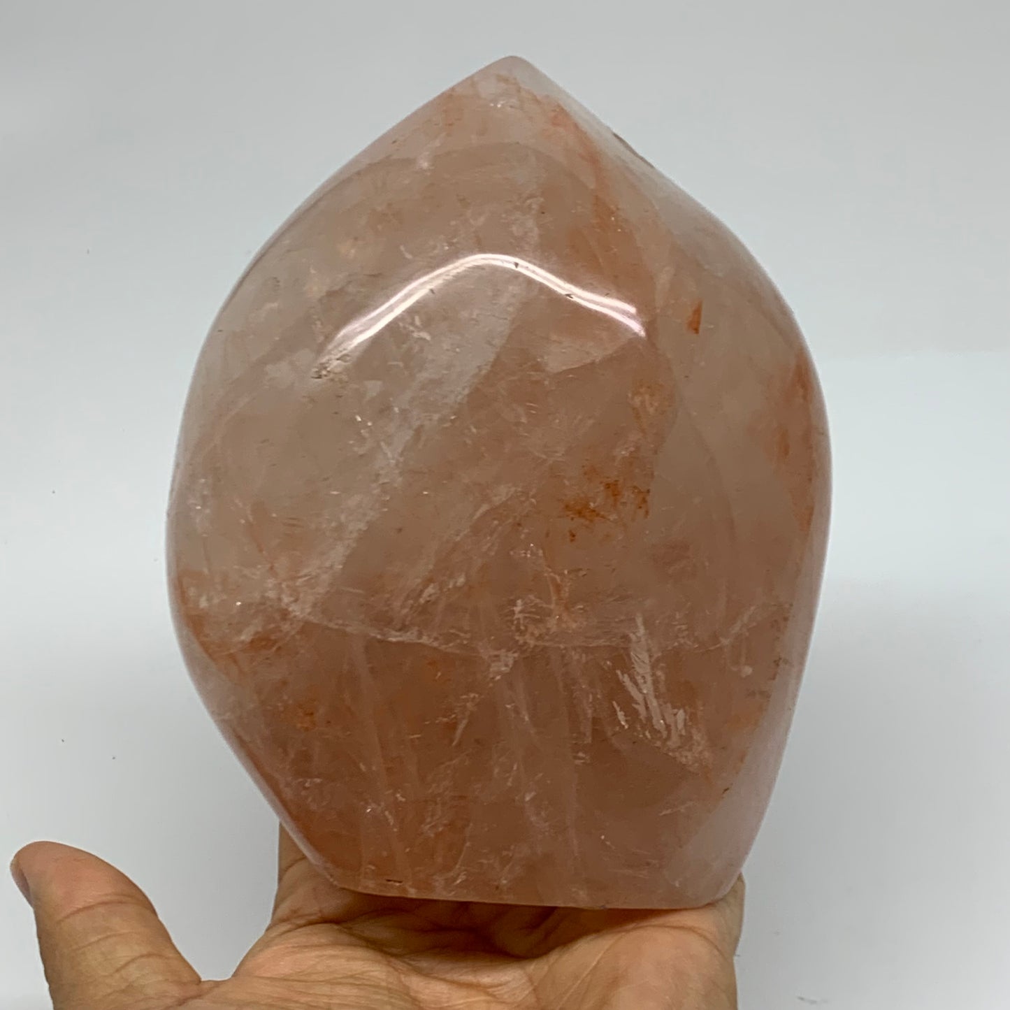 2.57 lbs, 5.4"x4.4"x1.9" Red Hematoid Quartz Freeform Crystal Fire Quartz, B3808