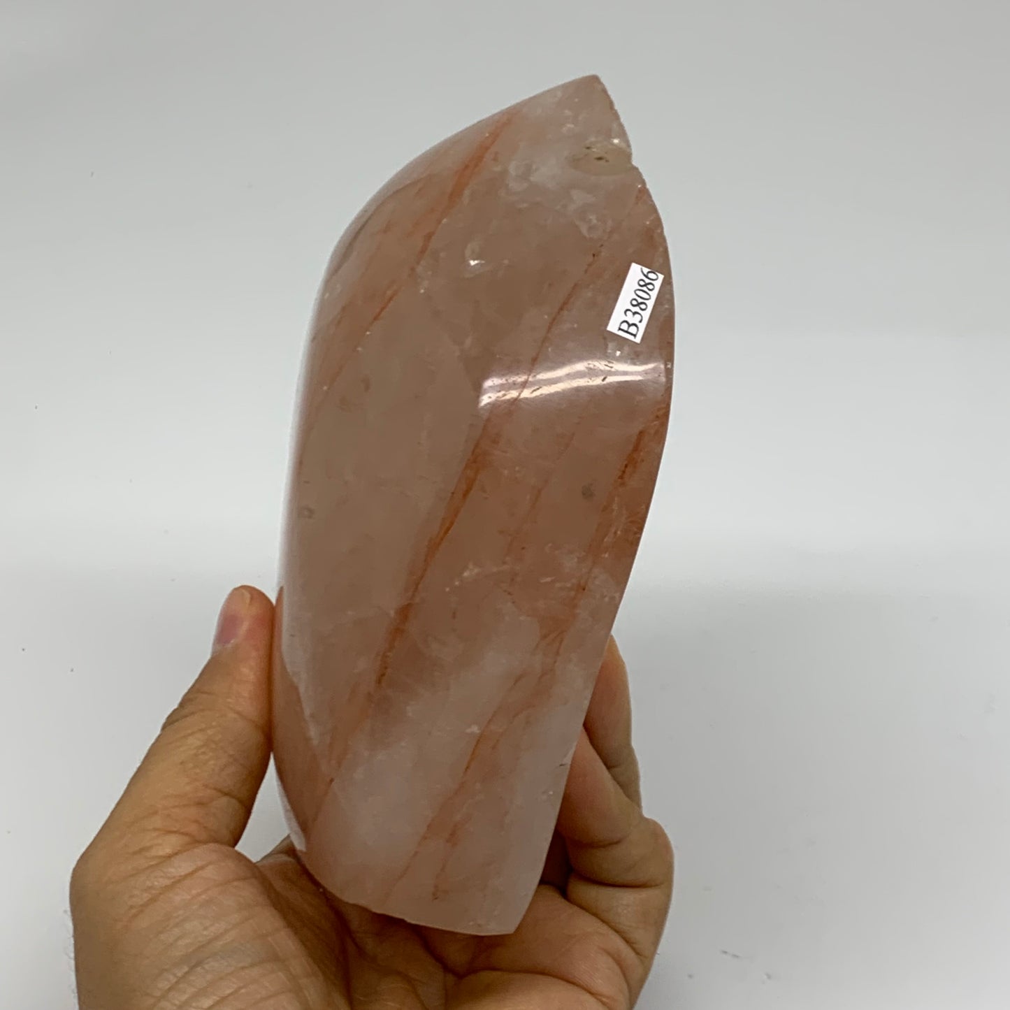 2.57 lbs, 5.4"x4.4"x1.9" Red Hematoid Quartz Freeform Crystal Fire Quartz, B3808