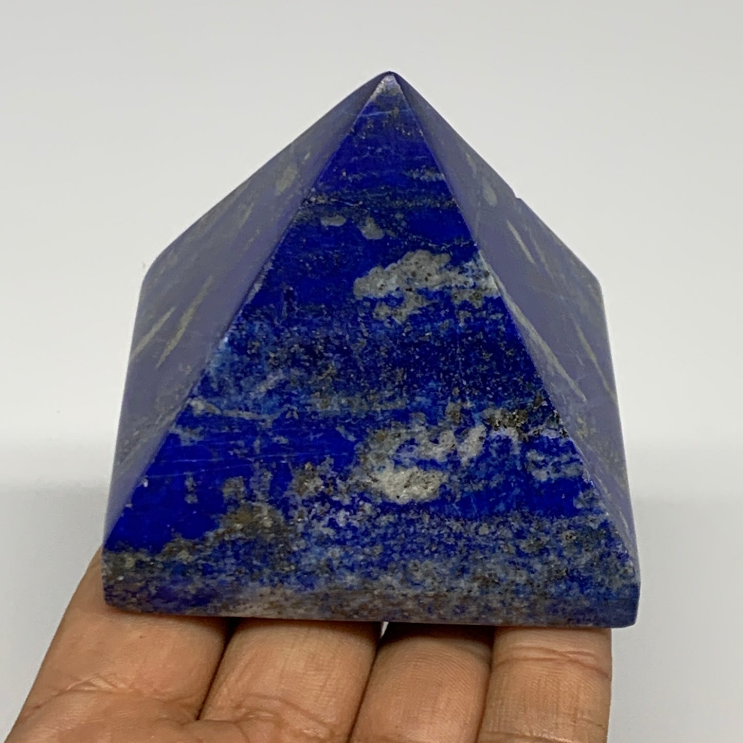 0.72 lbs, 2.3"x2.6"x2.5",Lapis Lazuli Pyramid Crystal Gemstone @Afghanistan,B277