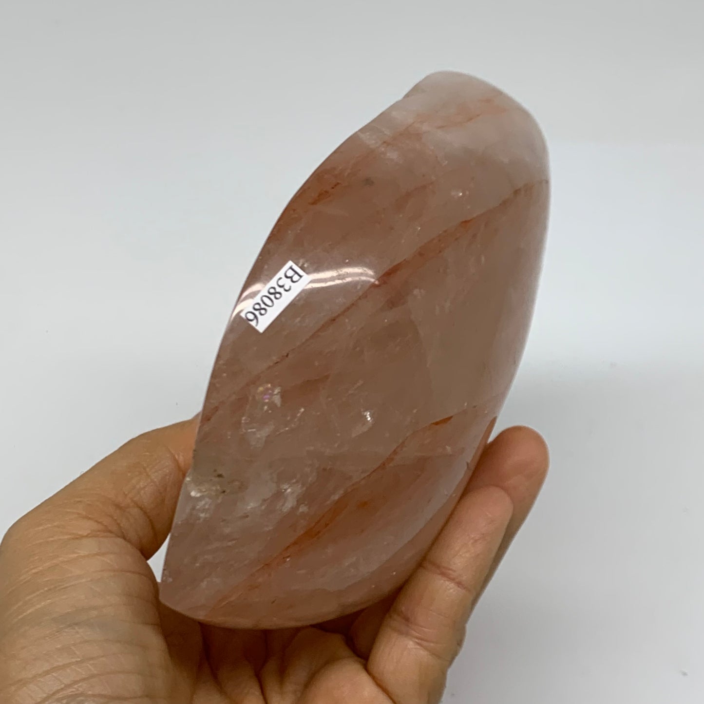 2.57 lbs, 5.4"x4.4"x1.9" Red Hematoid Quartz Freeform Crystal Fire Quartz, B3808