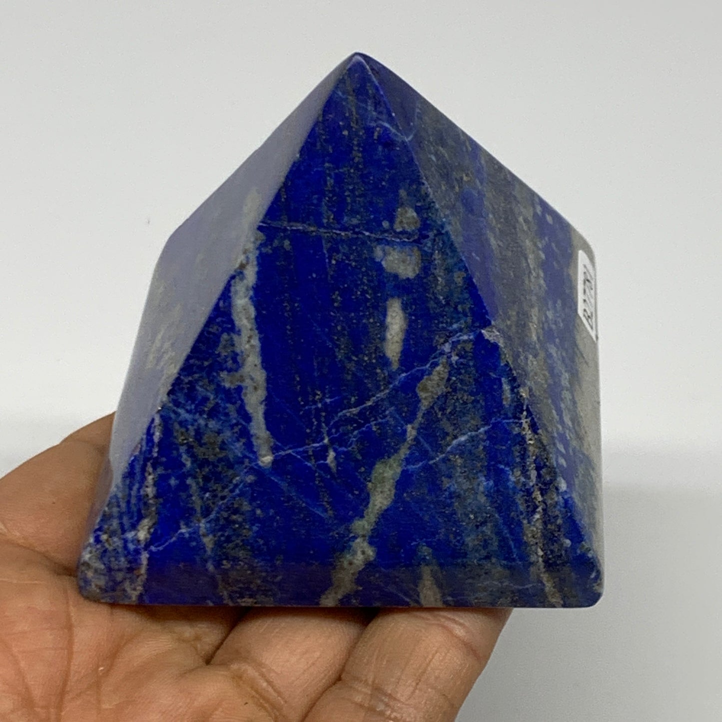0.72 lbs, 2.3"x2.6"x2.5",Lapis Lazuli Pyramid Crystal Gemstone @Afghanistan,B277