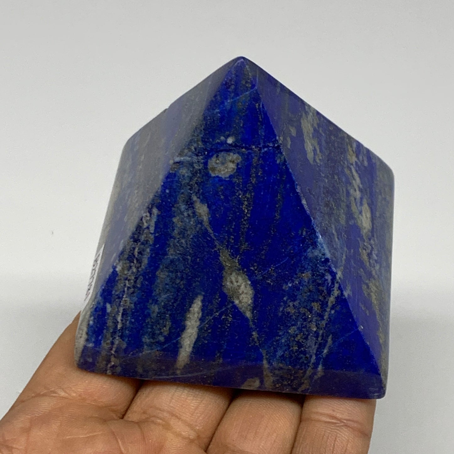 0.72 lbs, 2.3"x2.6"x2.5",Lapis Lazuli Pyramid Crystal Gemstone @Afghanistan,B277