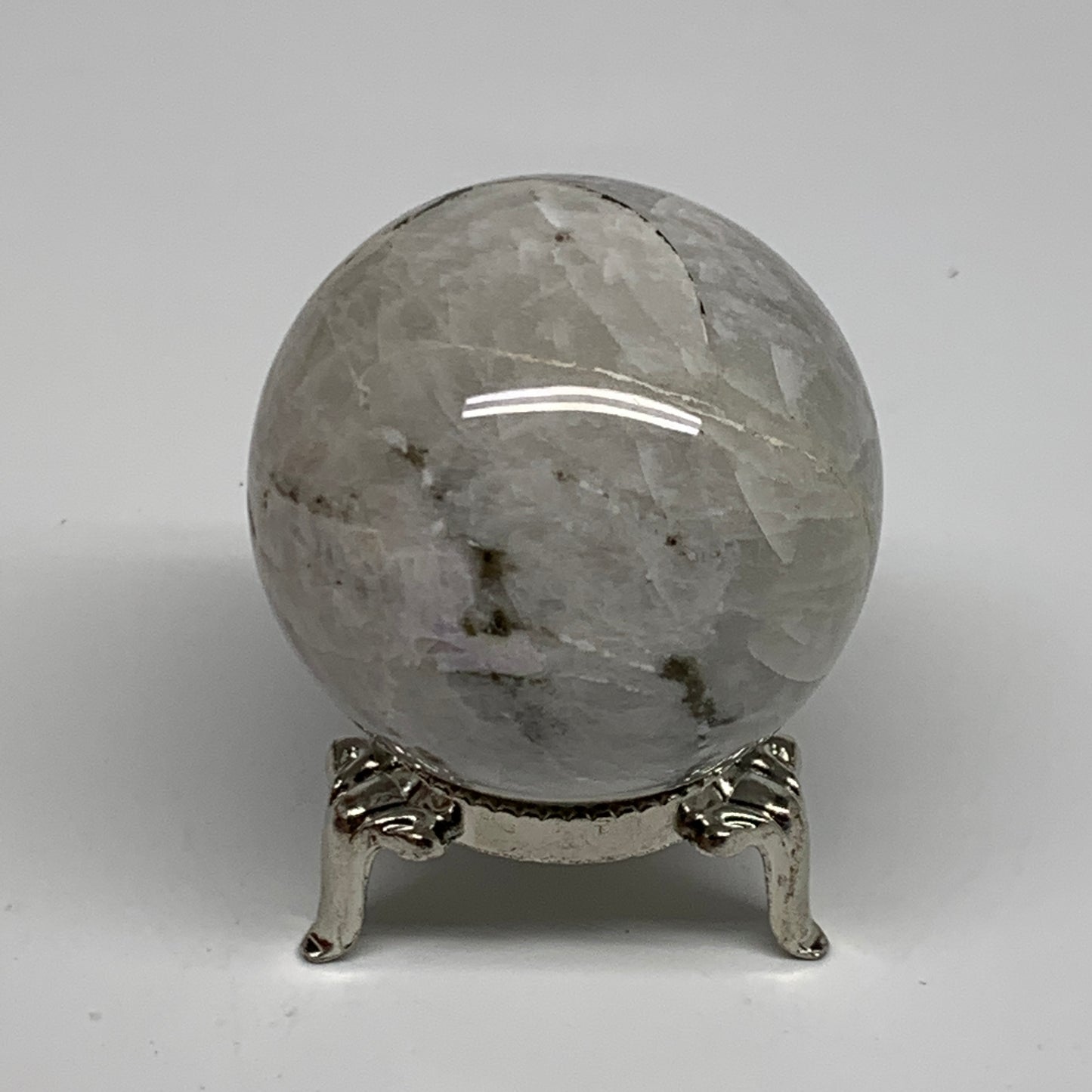 147.9g, 1.9"(48mm), Natural Rainbow Moonstone Sphere Ball Gemstone, B35029