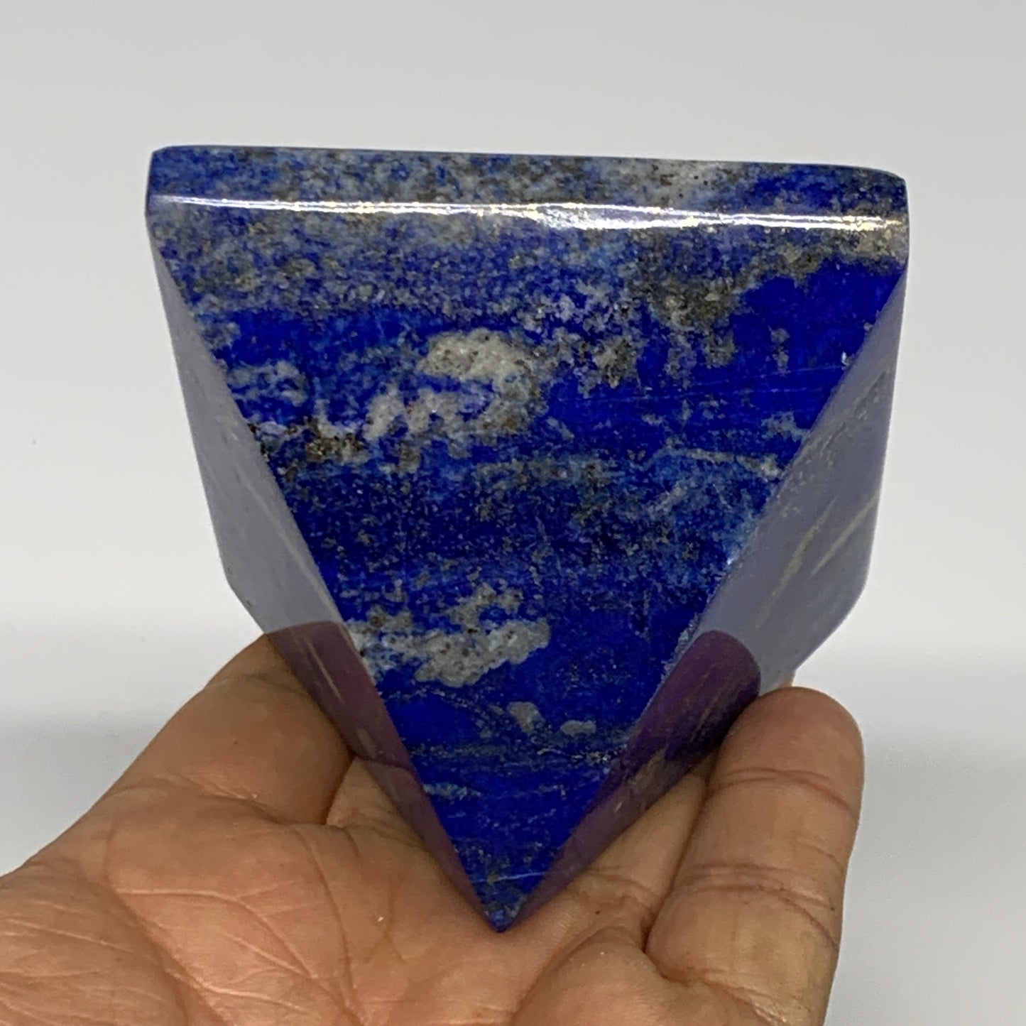 0.72 lbs, 2.3"x2.6"x2.5",Lapis Lazuli Pyramid Crystal Gemstone @Afghanistan,B277