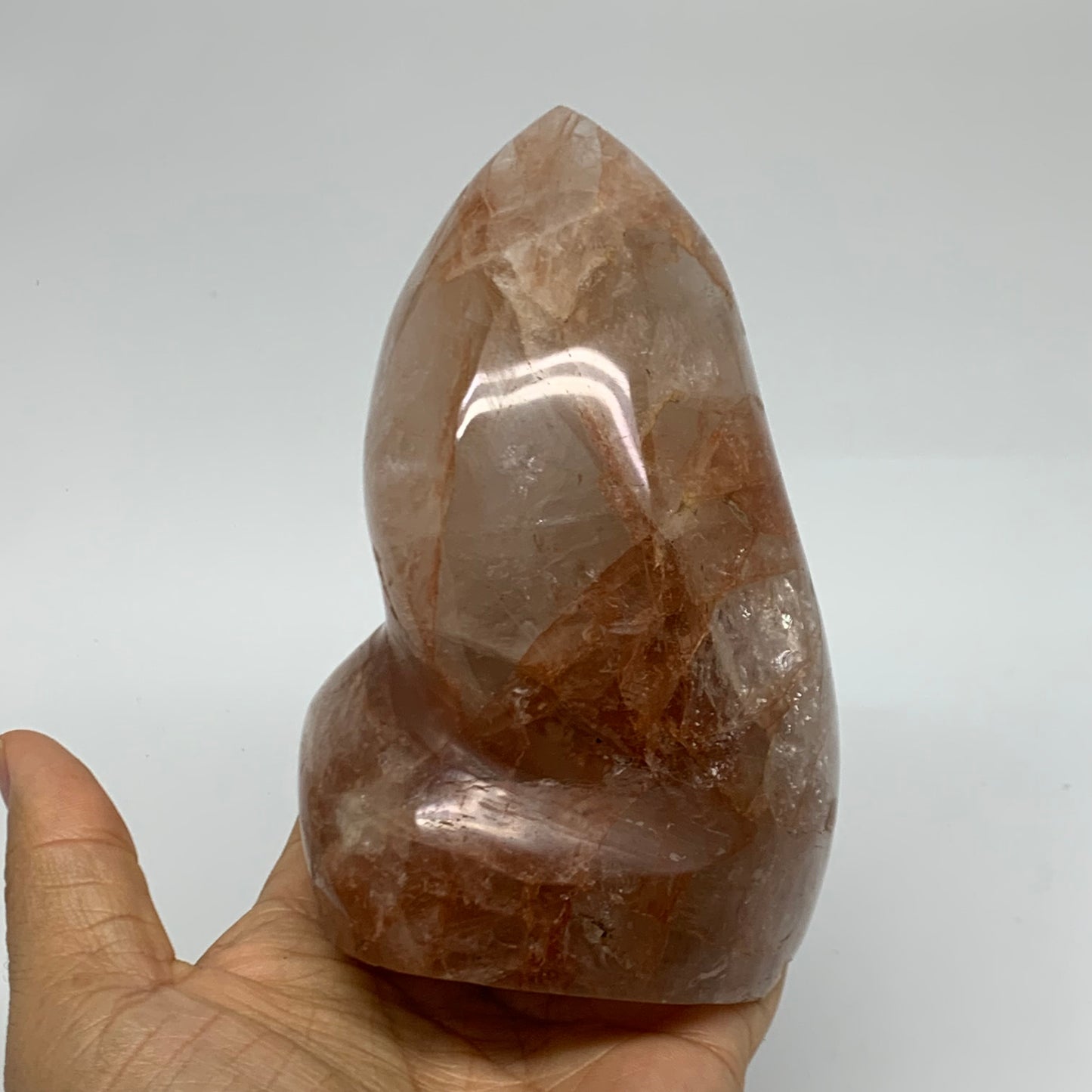 1.62 lbs, 5.2"x3.2"x2.1" Red Hematoid Quartz Freeform Crystal Fire Quartz, B3808