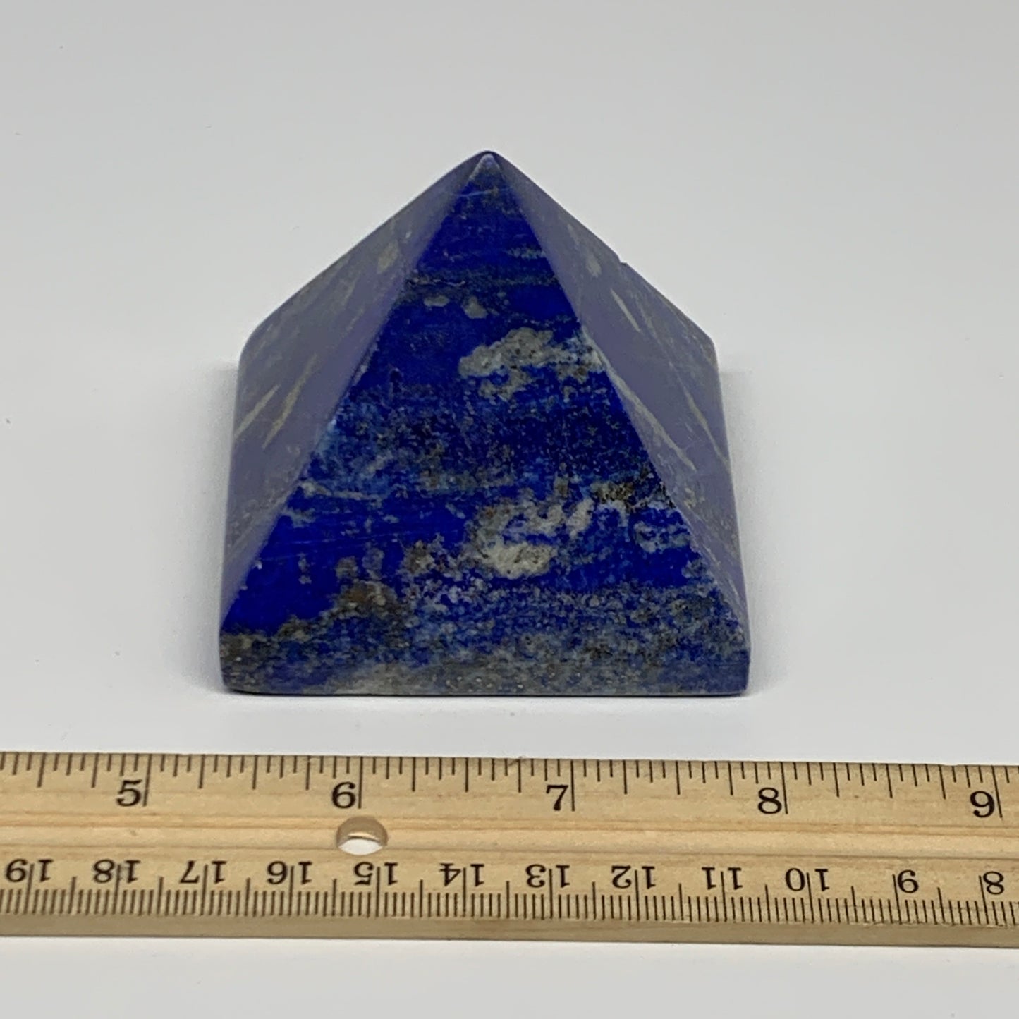 0.72 lbs, 2.3"x2.6"x2.5",Lapis Lazuli Pyramid Crystal Gemstone @Afghanistan,B277