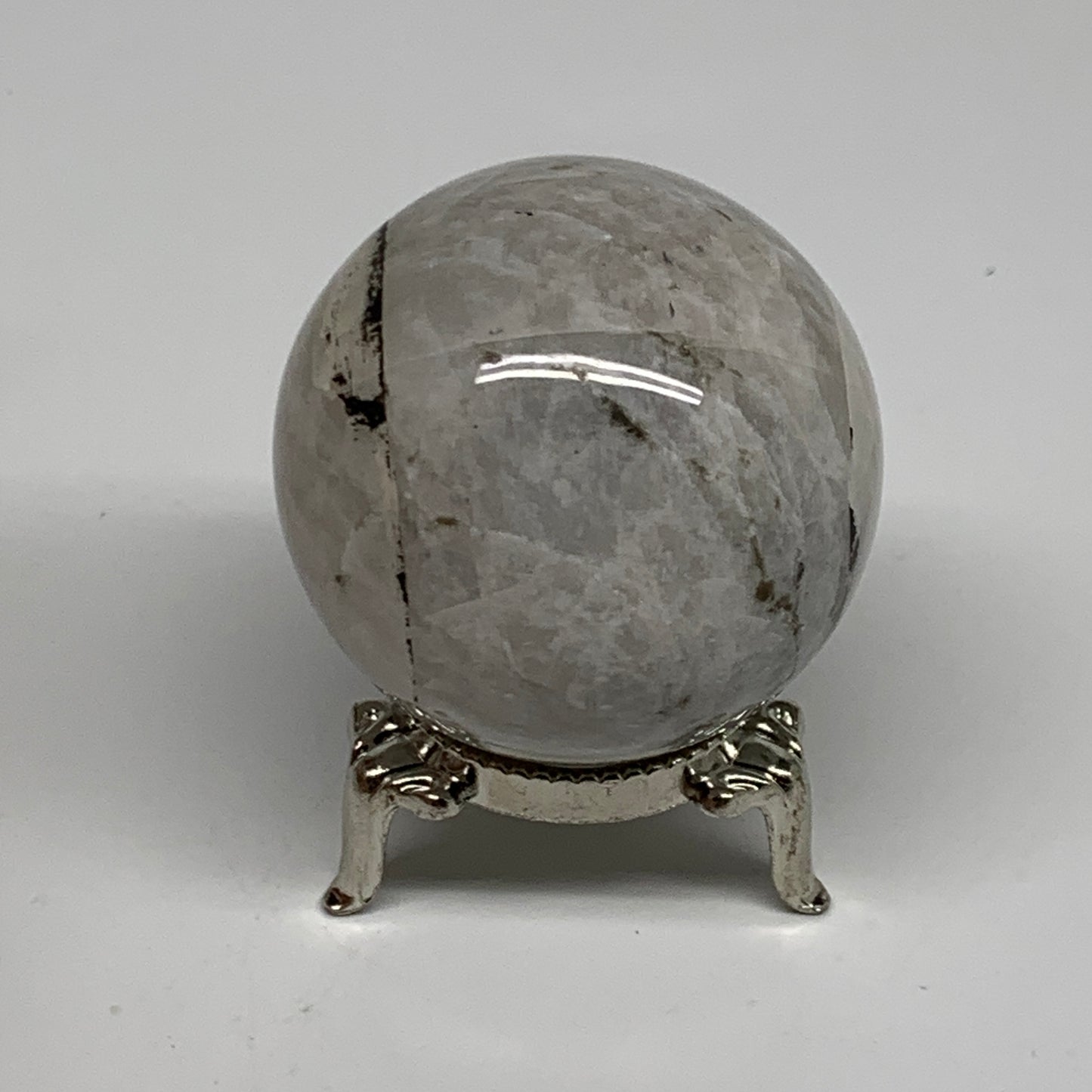 147.9g, 1.9"(48mm), Natural Rainbow Moonstone Sphere Ball Gemstone, B35029