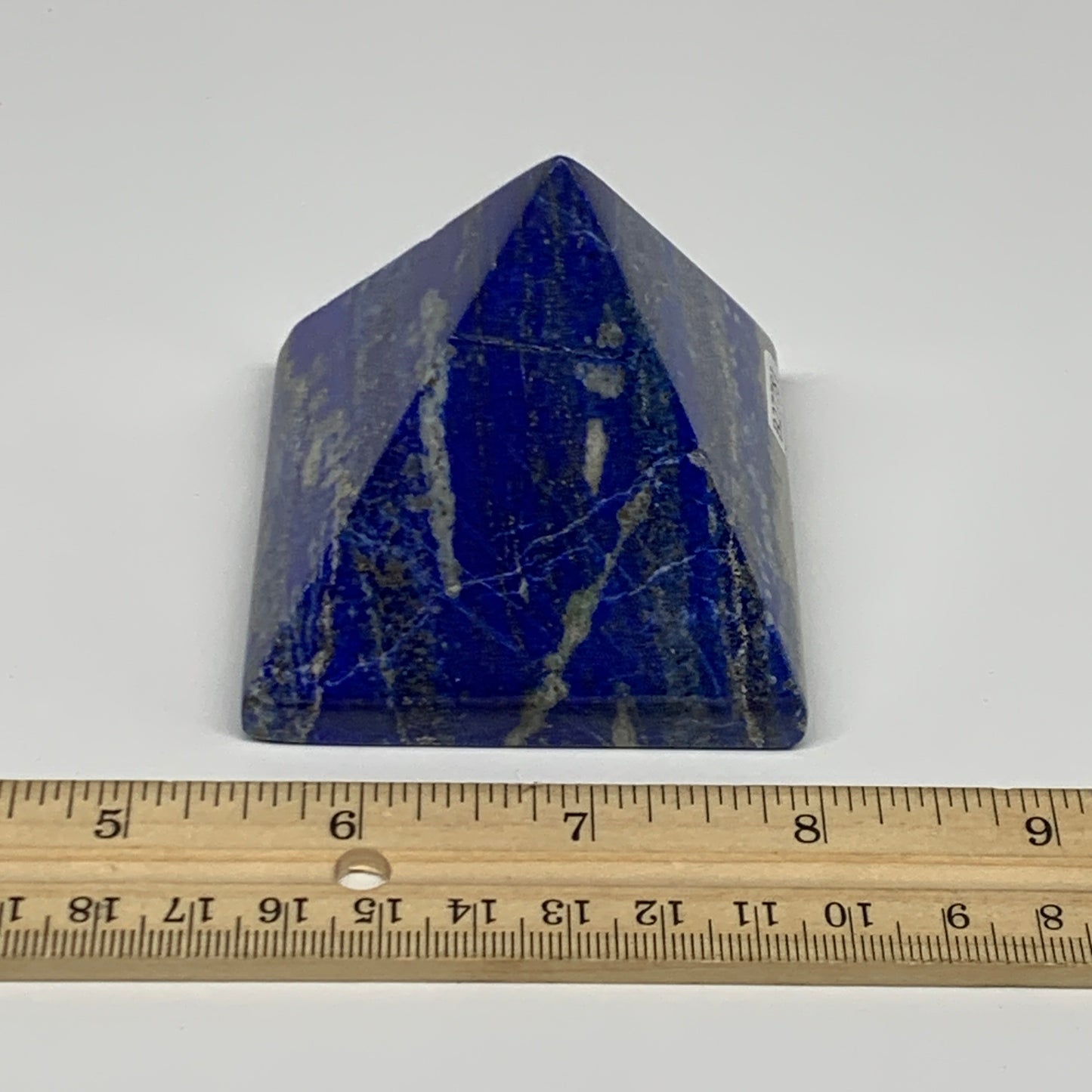 0.72 lbs, 2.3"x2.6"x2.5",Lapis Lazuli Pyramid Crystal Gemstone @Afghanistan,B277