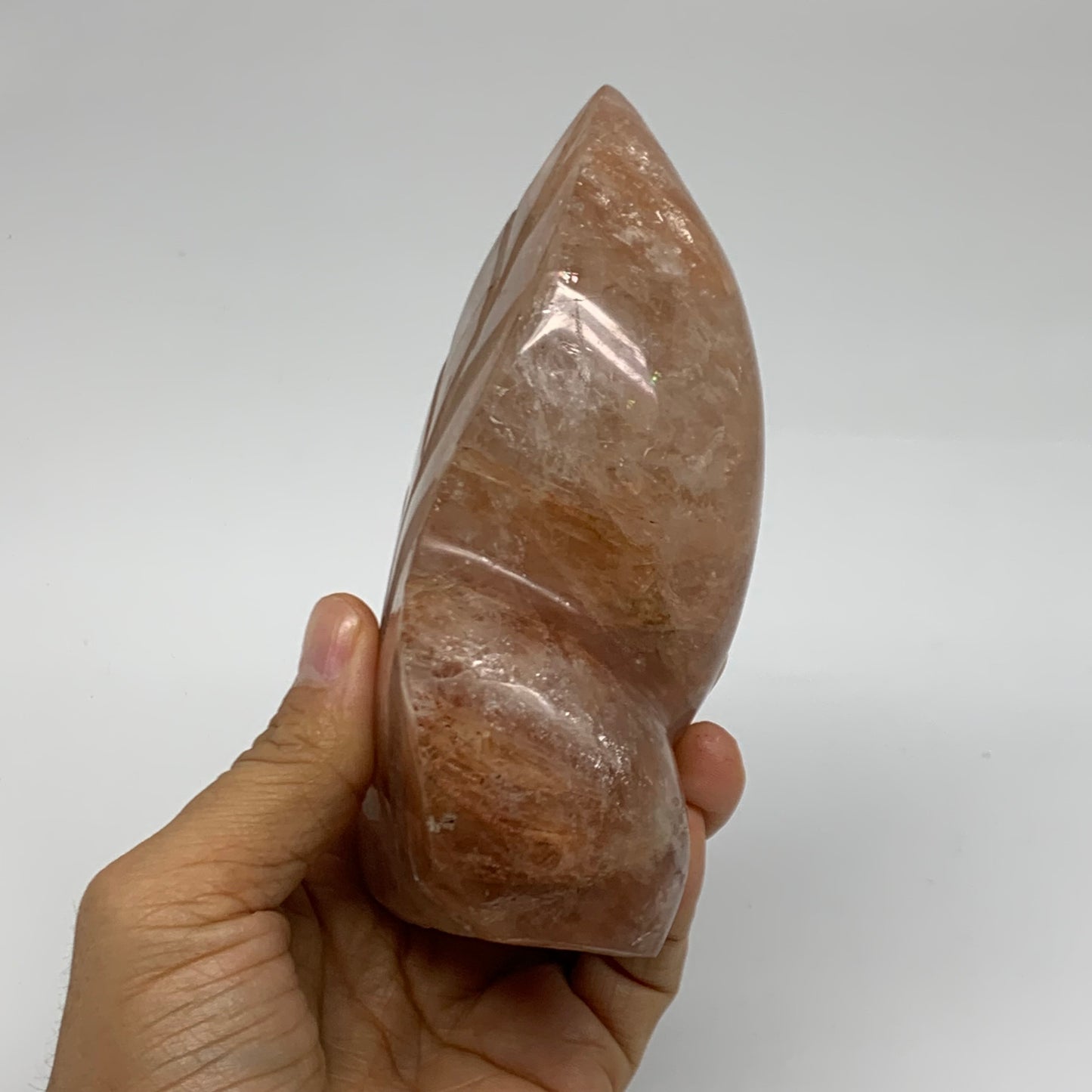 1.62 lbs, 5.2"x3.2"x2.1" Red Hematoid Quartz Freeform Crystal Fire Quartz, B3808