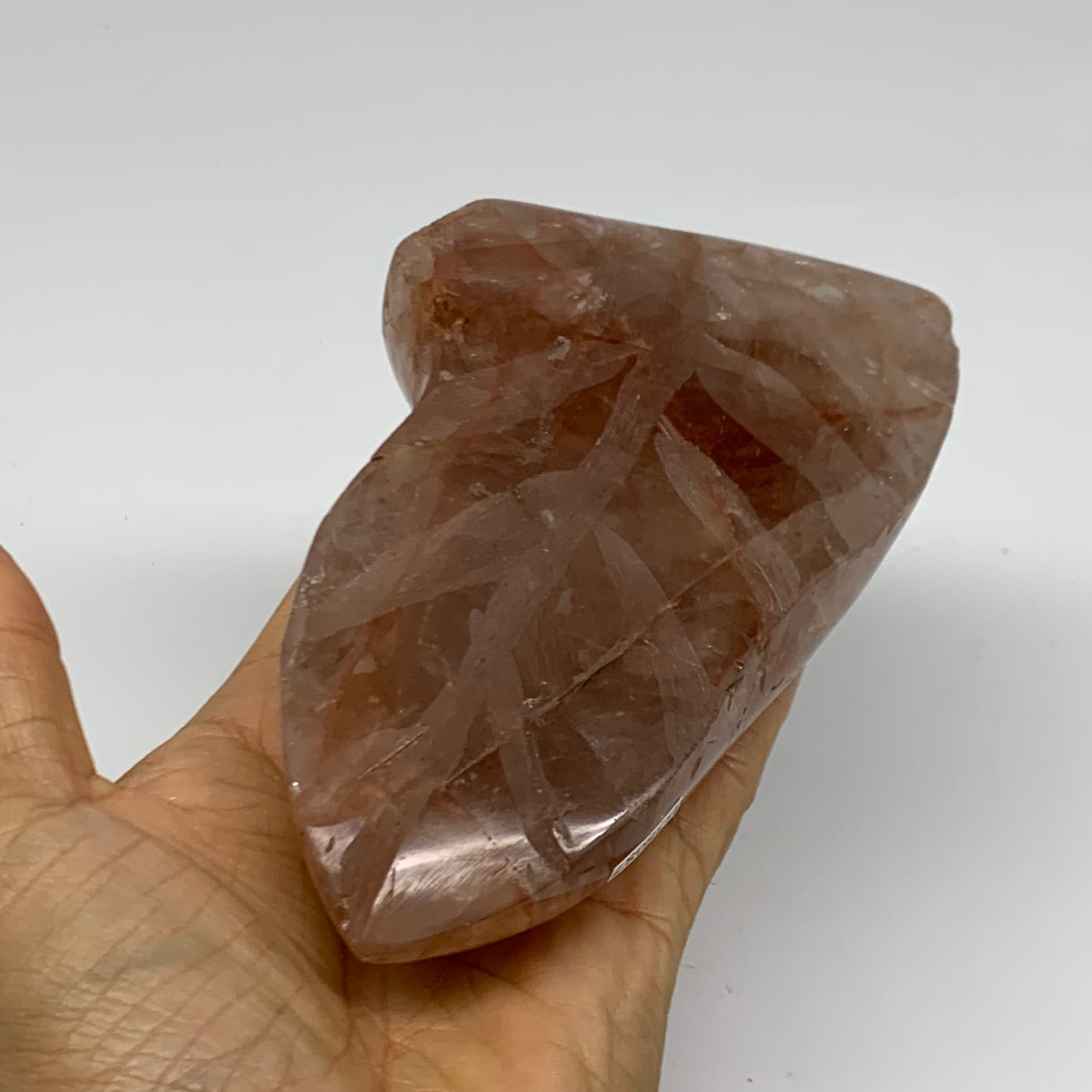 1.62 lbs, 5.2"x3.2"x2.1" Red Hematoid Quartz Freeform Crystal Fire Quartz, B3808