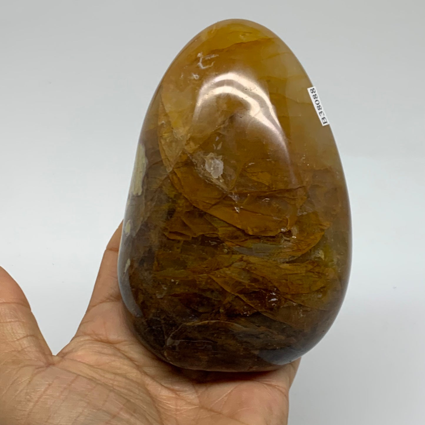 1.46 lbs, 4.5"x3.2"x2" Red Hematoid Quartz Freeform Crystal Fire Quartz, B38088