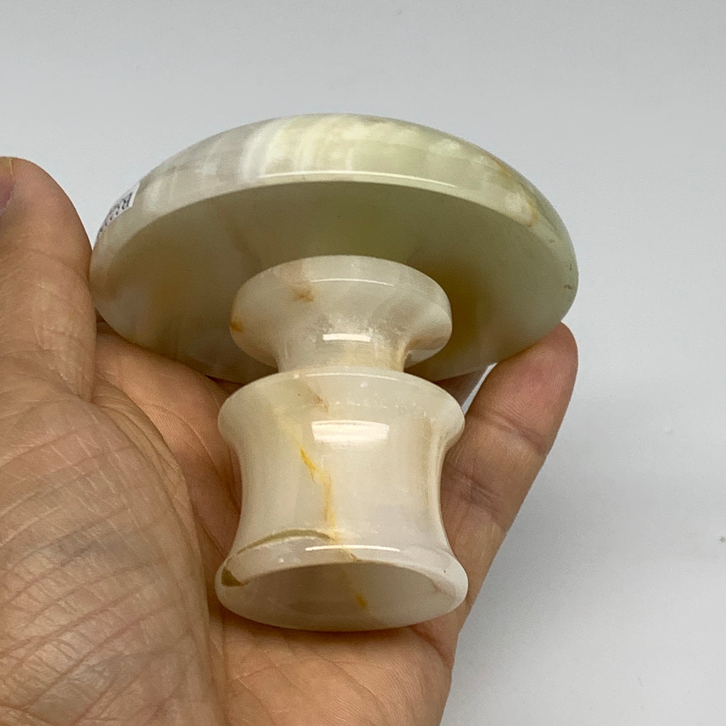 181g, 2.6"x1.4"x2.9", Natural Green Onyx Candle Holder Gemstone Carved, B32229