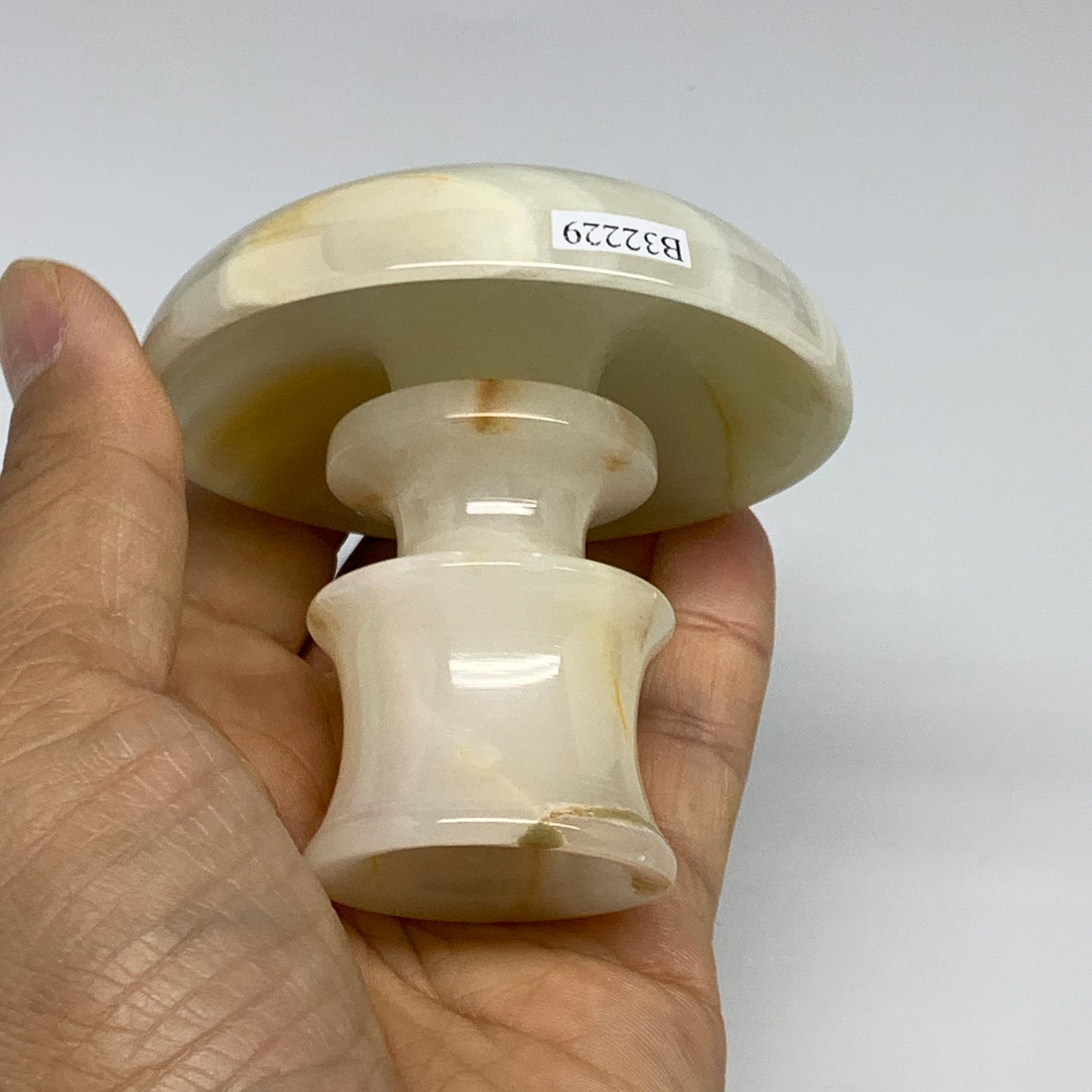 181g, 2.6"x1.4"x2.9", Natural Green Onyx Candle Holder Gemstone Carved, B32229