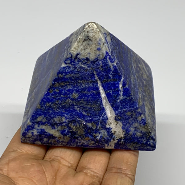 0.89 lbs,2.2"x2.8"x2.9",Lapis Lazuli Pyramid Crystal Gemstone @Afghanistan,B2778