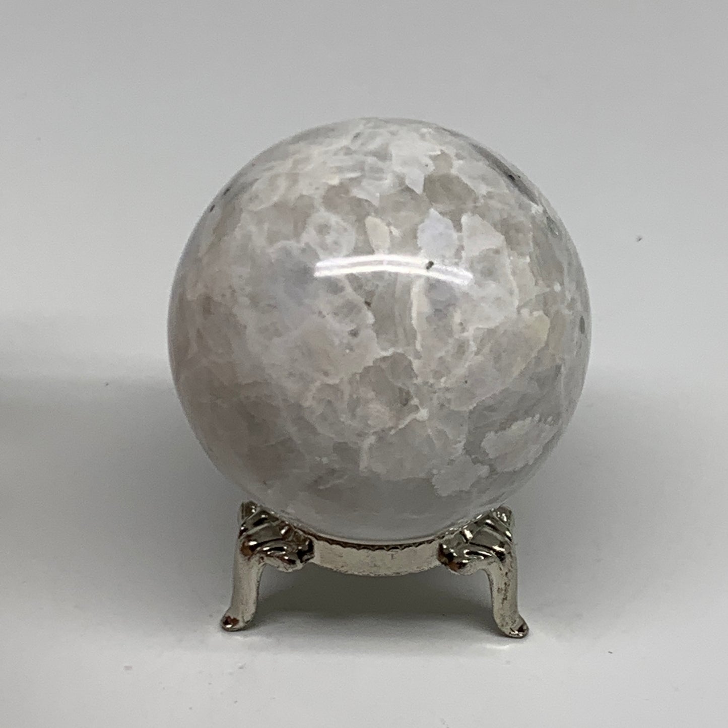 231.4g, 2.1"(54mm), Natural Rainbow Moonstone Sphere Ball Gemstone, B35031