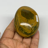 140.1g, 2.6"x2"x1.2" Natural Ocean Jasper Palm-Stone Orbicular Jasper, B30807
