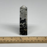 126.6g, 3.9"x1"x1" Rainbow Moonstone Tower Obelisk Point Crystal @India,B29300