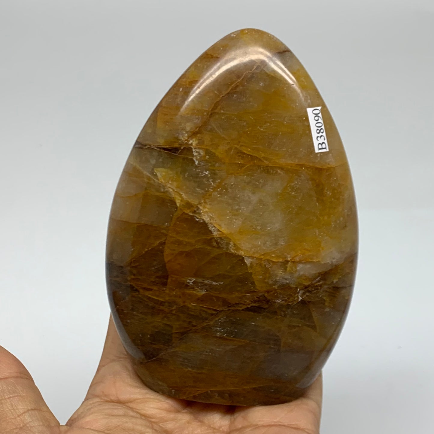 1.26 lbs, 4.6"x3.1"x1.8" Red Hematoid Quartz Freeform Crystal Fire Quartz, B3809