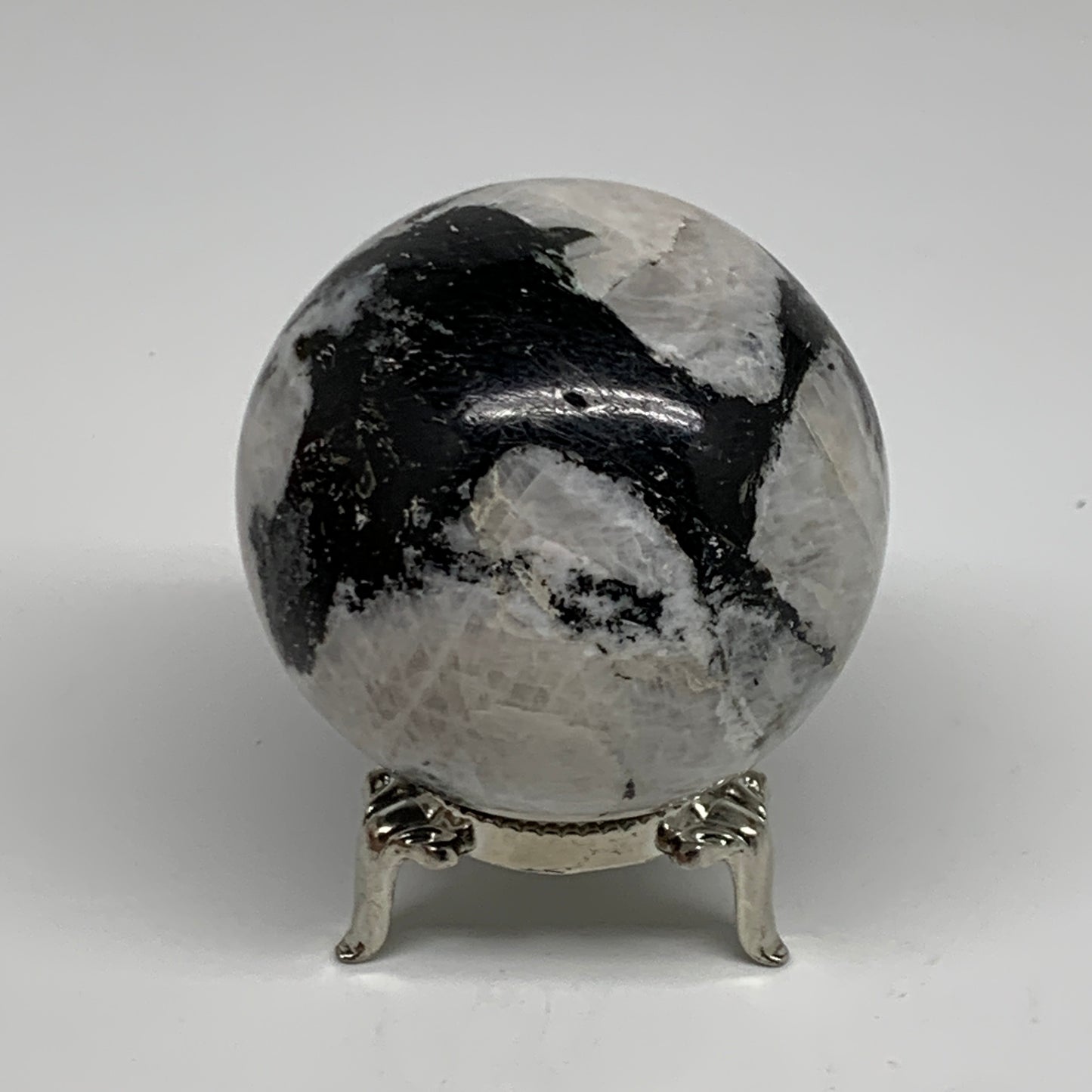 251.5g, 2.3"(57mm), Natural Rainbow Moonstone Sphere Ball Gemstone, B35032