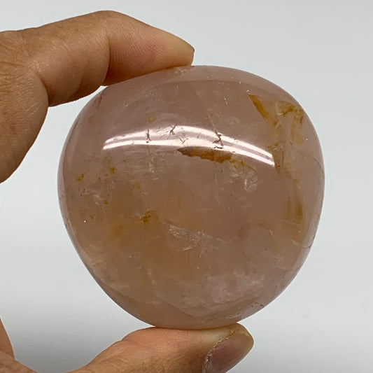 179.9g , 2.2"x2.2"x1.6", Natural Pink Rose Quartz Palm-stone Crystal, B37253