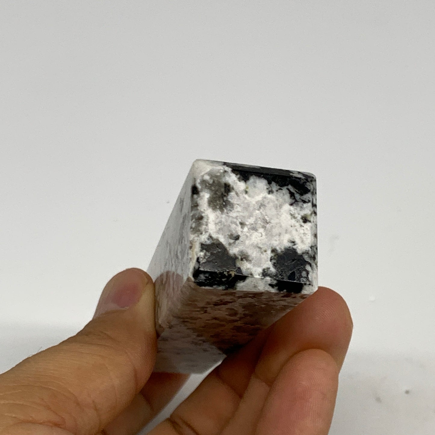 111.4g, 4"x0.9"x0.9" Rainbow Moonstone Tower Obelisk Point Crystal @India,B29301