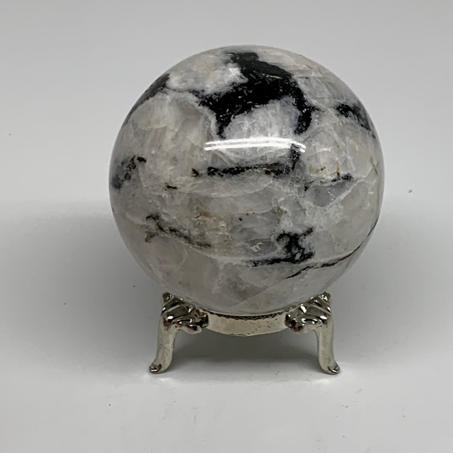 251.5g, 2.3"(57mm), Natural Rainbow Moonstone Sphere Ball Gemstone, B35032